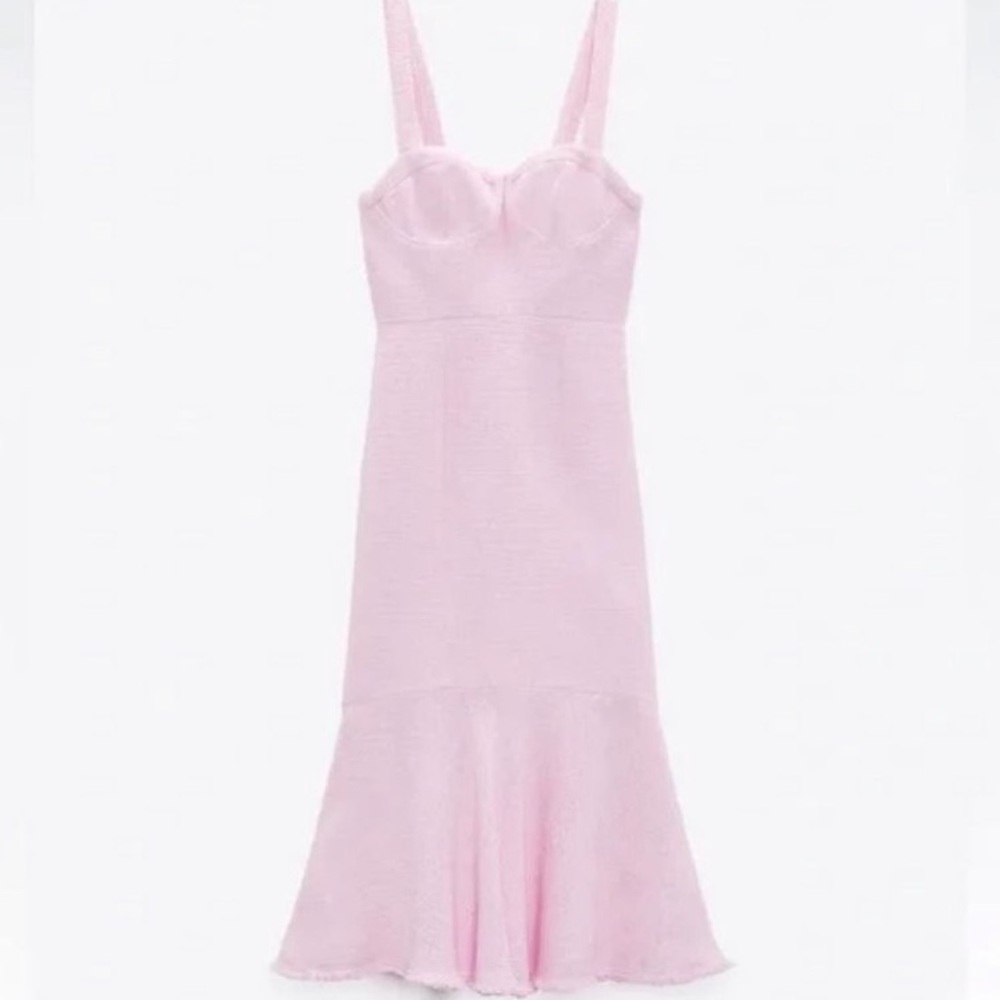 Zara pink tweed dress